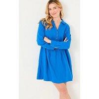 Fatface Lena Linen Dress - Blue