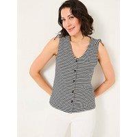 Fatface Claudia Stripe Tank - Navy