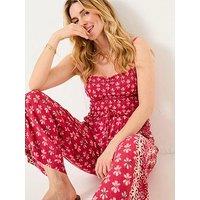 Fatface Natalie Earth Geo Jumpsuit - Pink