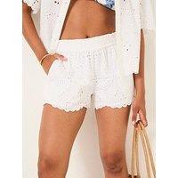 Fatface Shell Cutwork Shorts - White
