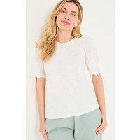 Fatface Pretty Broderie Top - White