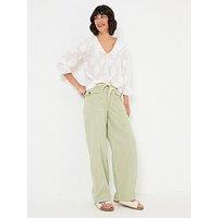Fatface Henrietta Wide Leg Trousers - Green