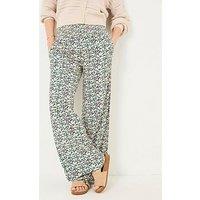 Fatface Shirred Vine Palazzo Trousers - Multi