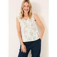 Fatface Leah Embroidered Cami - White