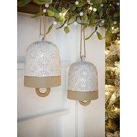 Very Home Set Of 2 Bell Hanging Christmas Tree Decorations