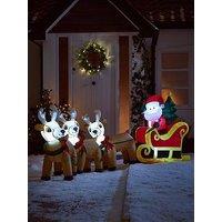 Very Home Santa And Sleigh Inflatable Light Up Outdoor Christmas Decoration