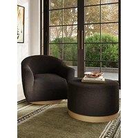 Lpd Home Daphne Fabric Swivel Armchair - Black