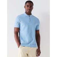 Barbour Wadworth Tailored Waffle Polo Shirt - Blue