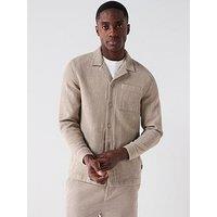 Barbour Sandwood Waffle Revere Collar Overshirt - Beige