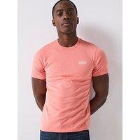 Barbour International Small Logo Slim Short Sleeve T-Shirt - Peach Pink
