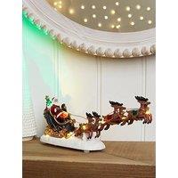 Three Kings Up Up And Away Lit Sleigh Scene Christmas Decoration