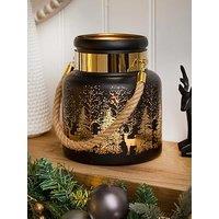 Three Kings Wonderland Glass Lantern Christmas Decoration - Onyx
