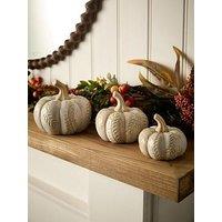 Festive Autumn Embossed Autumn & Pumpkin Decorations - Set Of 3