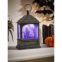 Festive Haunted House Lit Lantern Halloween Decoration