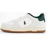 Polo Ralph Lauren Masters Court Leather And Suede Low Top Trainers - White