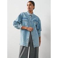 The Very Collection Longline Denim Shirt - Mid Wash