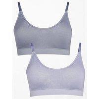 The Very Collection 2 Pack Scoop Neck Seamless Bralettes - Blue