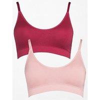 The Very Collection 2 Pack Seamless Scoop Neck Bralettes - Pink