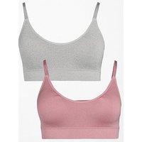 The Very Collection 2 Pack Seamless Scoop Neck Bralettes - Grey