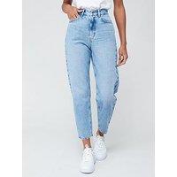 V By Very High Waist Mom Jeans - Mid Wash