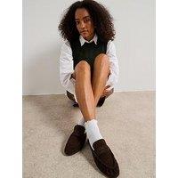 V By Very Real Suede Loafer - Brown