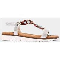 Joe Browns Sunrays Beaded Boho Sandals - Silver