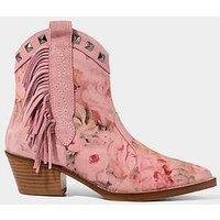 Joe Browns Rock 'N' Rose Suede Ankle Boots - Pink Multi
