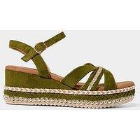 Joe Browns Hazy Days Wedged Sandals - Khaki
