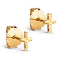 Enamel Copenhagen Gold Protective Cross Studs