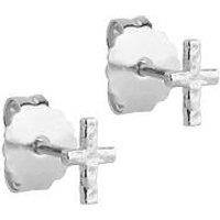 Enamel Copenhagen Silver Protective Cross Studs