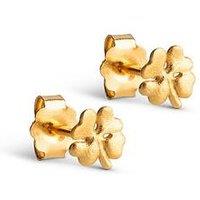 Enamel Copenhagen Gold Mini Clover Studs