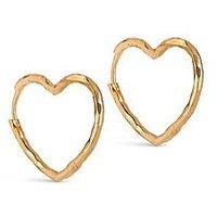 Enamel Copenhagen Medium Gold Heart Hoops