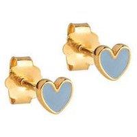 Enamel Copenhagen Steel Blue Enamel Amore Heart Studs