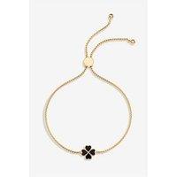 Jon Richard Gold Plated And Jet Enamel Heart Clover Toggle Bracelet