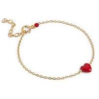 Enamel Copenhagen Amore Gold Red Enamel Heart Bracelet