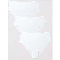 The Very Collection 3 Pack No Vpl Scallop Edge Briefs - White - Multi