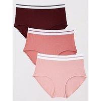 The Very Collection 3 Pack High Waist Cotton Briefs - Nude