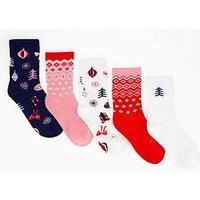 The Very Collection 5 Pack Novelty Festive Ankle Socks - Multi