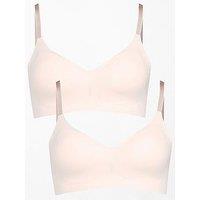 The Very Collection 2 Pack 2Nd Skin Ribbed Bralette - Pink