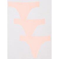 The Very Collection 3 Pack 2Nd Skin Ribbed Thong - Pink