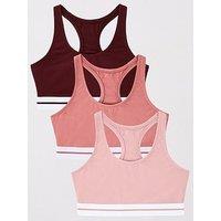 The Very Collection 3 Pack Racerback Cotton Bralettes - Nude