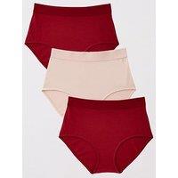 The Very Collection 3 Pack High Waist Cotton Briefs - Pink
