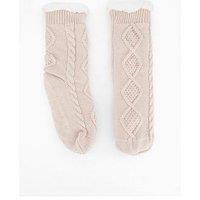 The Very Collection Cable Fleece Lined Socks - Beige