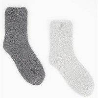 The Very Collection 2 Pack Cosy Glitter Socks - Grey