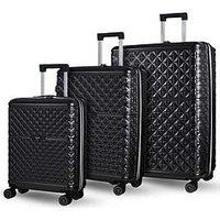 Rock Luggage Maya 3-Piece Luggage Set - Charcoal