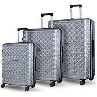 Rock Luggage Maya 3-Piece Luggage Set - Silver