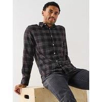 Jack & Jones Joshua Flannel Check Long Sleeve Shirt - Black