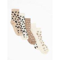 V By Very Girls 5 Pack Animal Print Socks - Multi