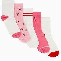 V By Very Girls 5 Pack Cherry Socks - Multi