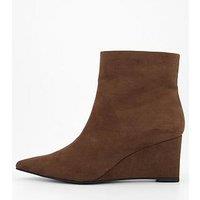 The Very Collection Wide Fit Wedge Ankle Boot - Brown